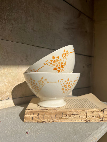 Yellow Vintage Cafe au Lait bowls