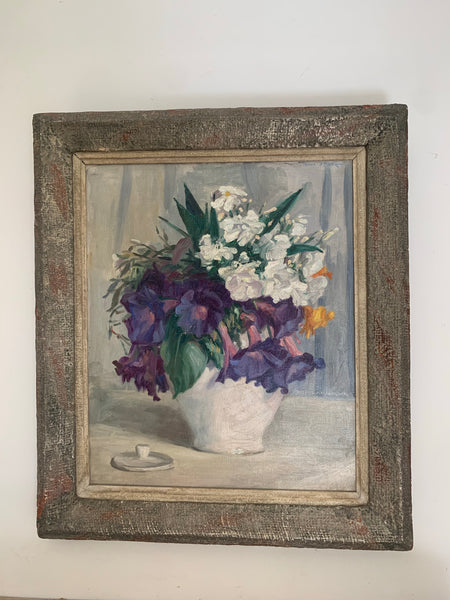 Framed Floral Oil Painting