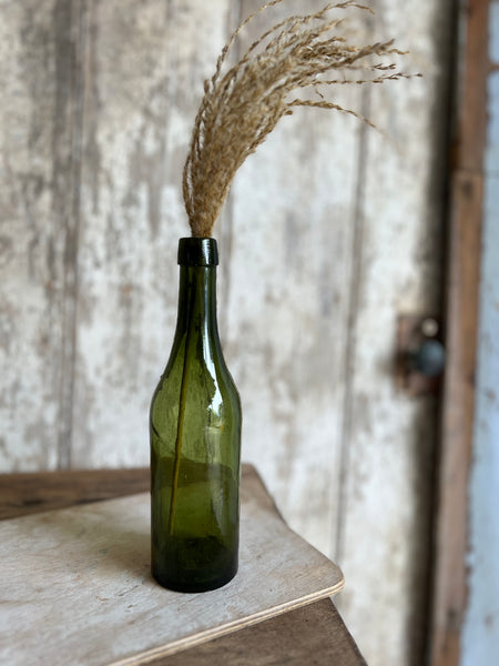 Small Vintage Green French Bottle