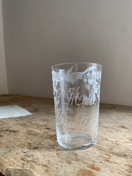 Vintage French Etched Glass