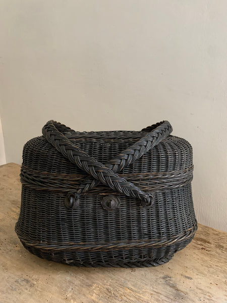 Vintage Wicker Basket with Handles