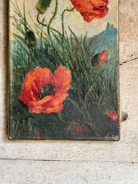 Small Vintage French Oil Painting on Canvas