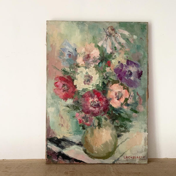 Vintage French Oil Painting on Canvas