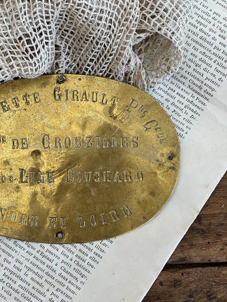 Vintage French Plaque from the Loire