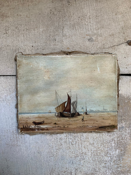 Gorgeous Small Boat Oil on Canvas