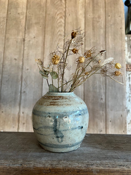 Blue Detail Vintage Ginger Jar (Large)