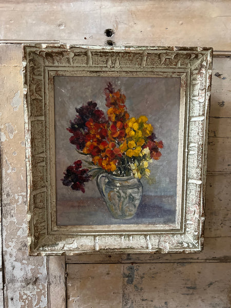 Framed Floral Oil Painting