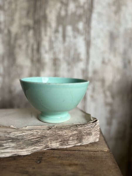 Plain Vintage Green French Cafe au Lait bowl