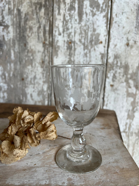 Vintage French Etched Glass Rummer