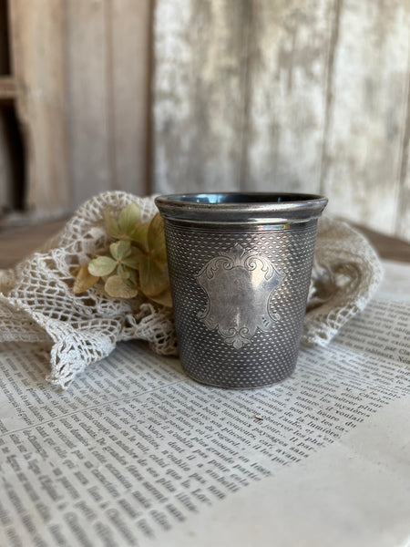 French Cup Candle in Seasalt & Woodsage