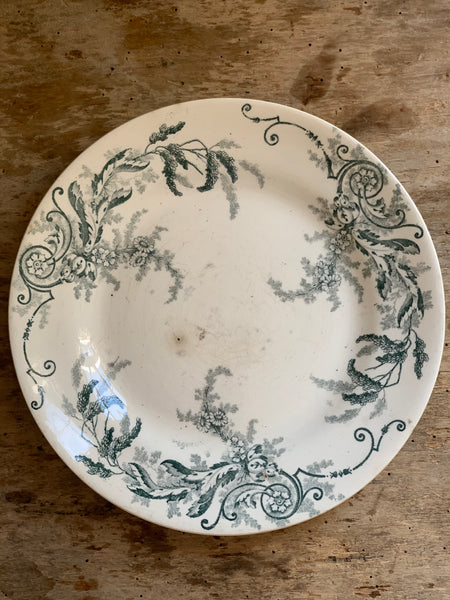 Antique French Terre De Fer Transferware Plate