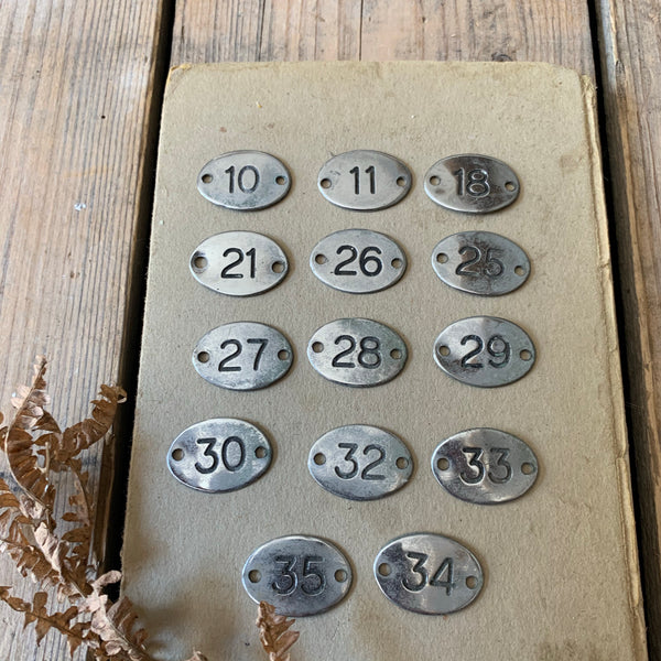 Vintage Metal Locker Number Number Discs