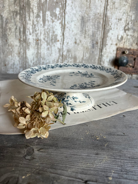 French Floral Transferware raised dish