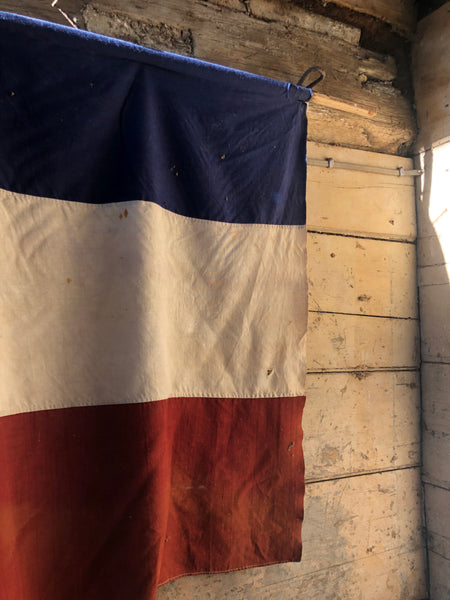 Large Vintage French Flag
