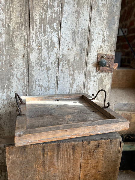 Vintage French Wooden Tray with handles