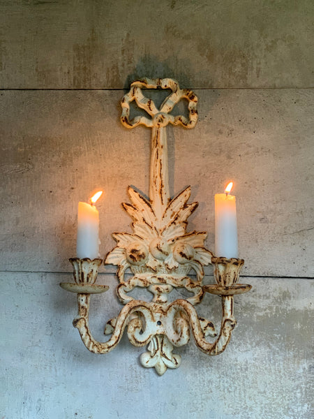 Vintage French Candle Wall Sconce