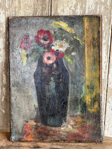 Floral Oil Painting on Board