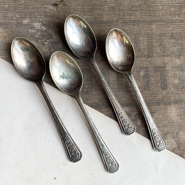Set of vintage floral spoons