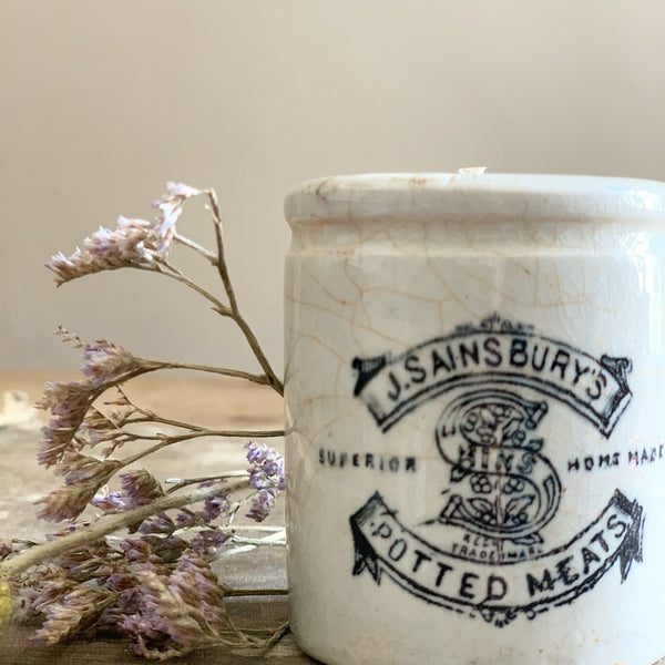 Vintage Sainsburys Pot Candle in Lavender & Sea Salt