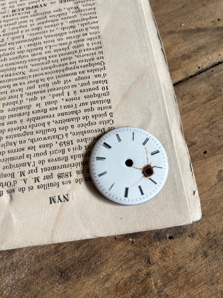 Mini Worn Enamel Clock Face