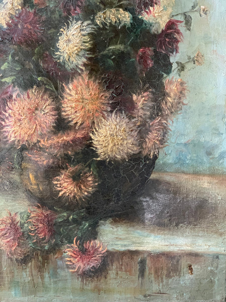 French Floral Oil on Canvas