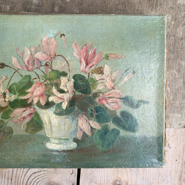 Small Vintage French Oil Painting on Canvas