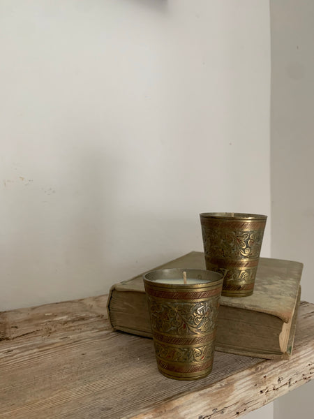 Brass Candle in Wild Fig