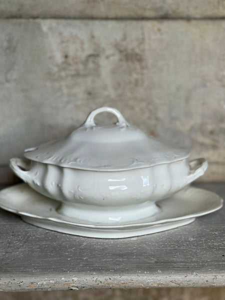Vintage Lidded French Sauce Dish