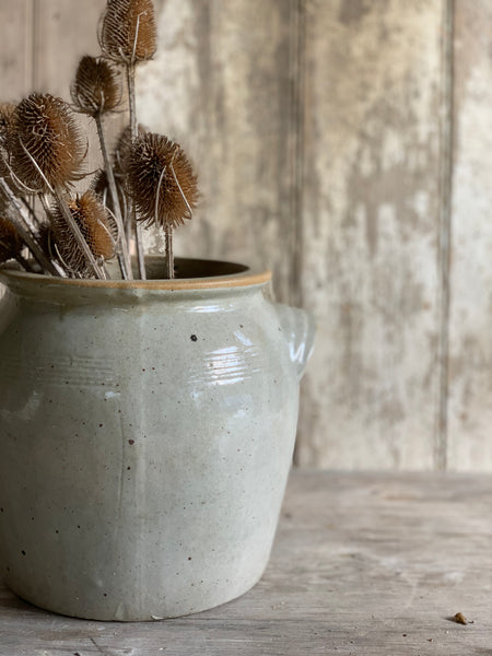 Large French Blue Tint Confit Jar