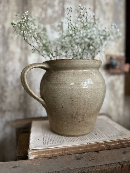 French Stoneware Handled Pot