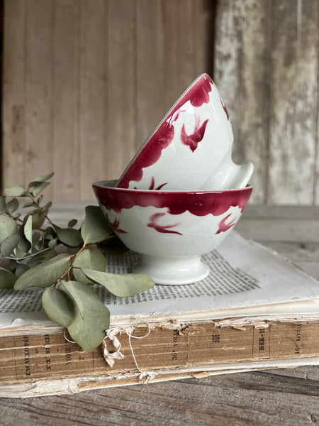 French Cute Floral Stencil Cafe au Lait bowls