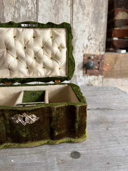 Vintage French Velvet Jewellery Box