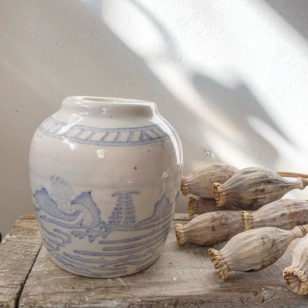 Blue & White Vintage Ginger Jar