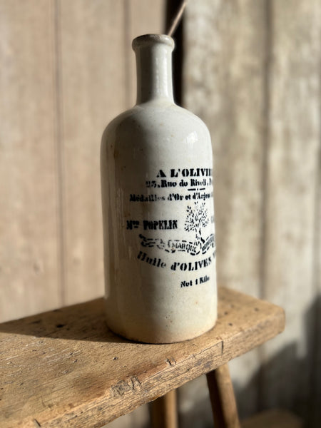 Vintage Olive Oil Transferware Bottle