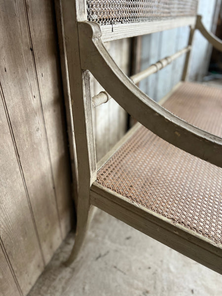 French Vintage Two Seater caned chair