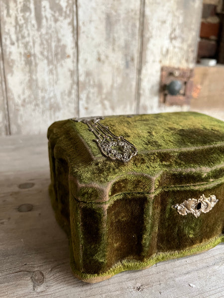 Vintage French Velvet Jewellery Box