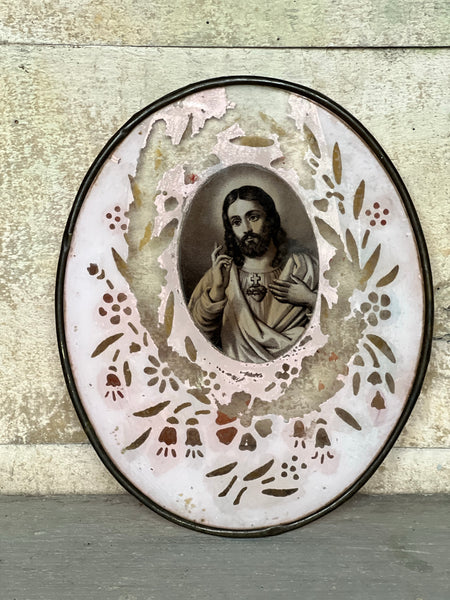 Glass Religious Jesus Plaque