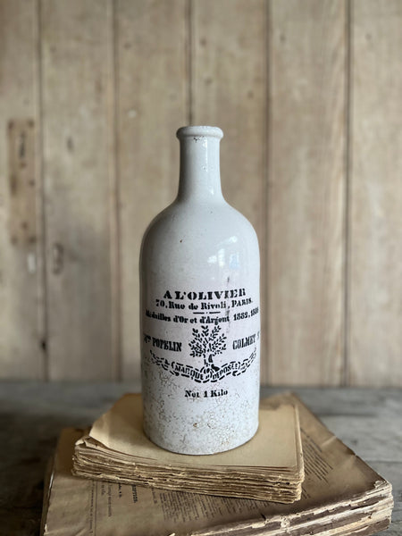 Vintage Olive Oil Transferware Bottle