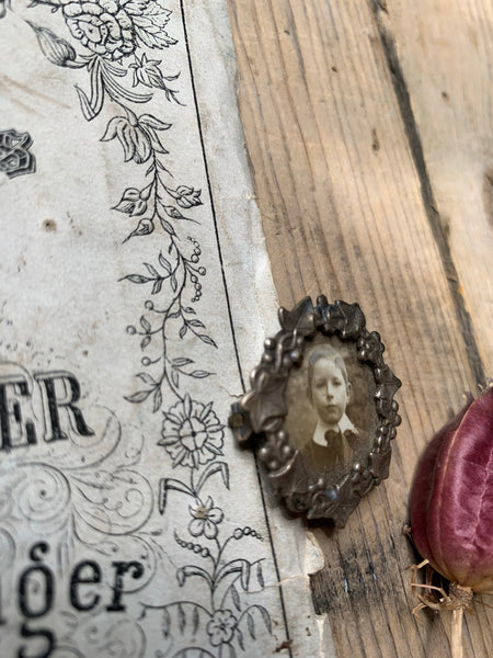 Ivy Leaf Brooch with Portrait