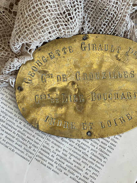 Vintage French Plaque from the Loire