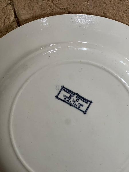 Vintage French Terre De Fer Transferware Plates