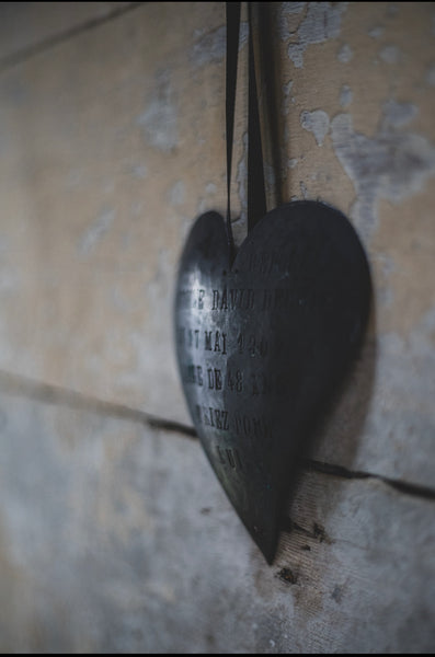 French Antique Memorial Heart