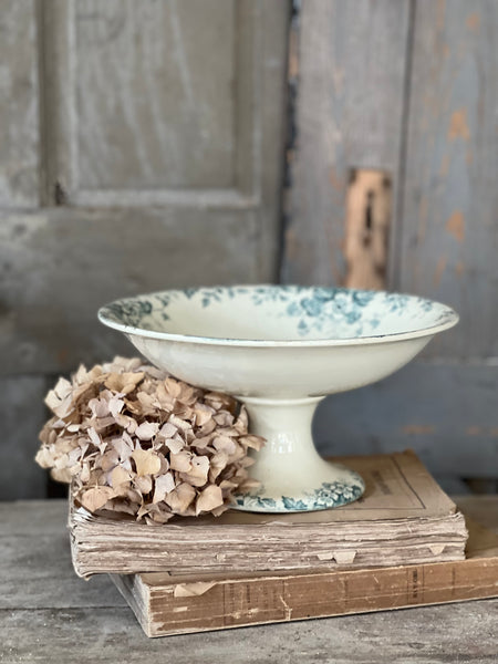 French Floral Transferware raised dish