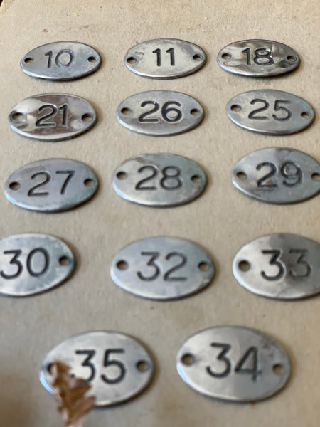 Vintage Metal Locker Number Number Discs