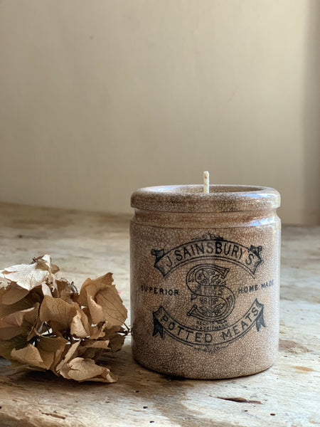 Vintage J Sainsburys Pot Candle in Black Tea & Jasmine