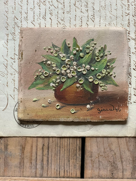 Small Floral Painting On Board