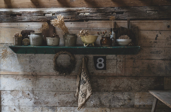 Vintage French Chippy Paint Shelf