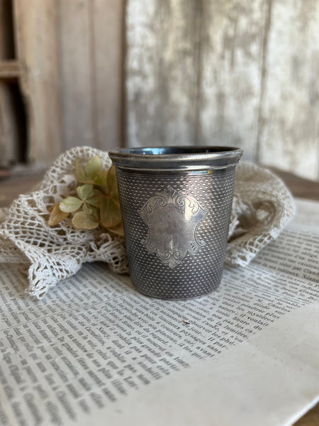 French Cup Candle in Seasalt & Woodsage