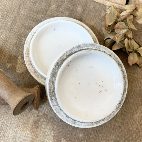 A pair of French Vintage Stacking Paste pots