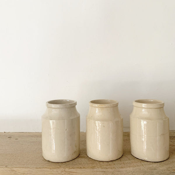 Angular Antique Stoneware Cream Churns